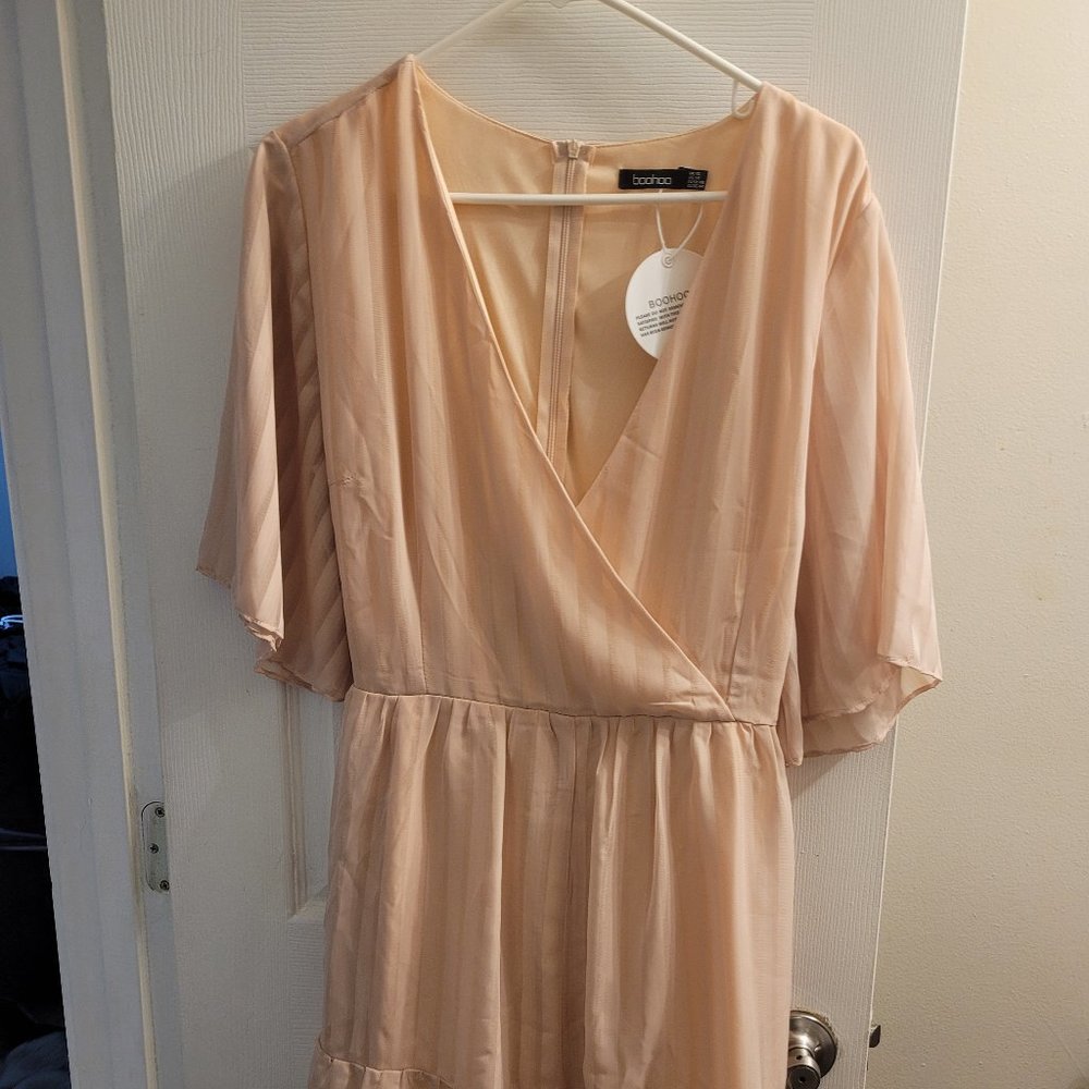 Plus size dressy peach romper